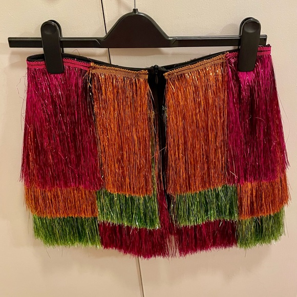 Nasty Gal Tinsel Color Block Shorts/ Skirt sz 6 - Picture 6 of 9